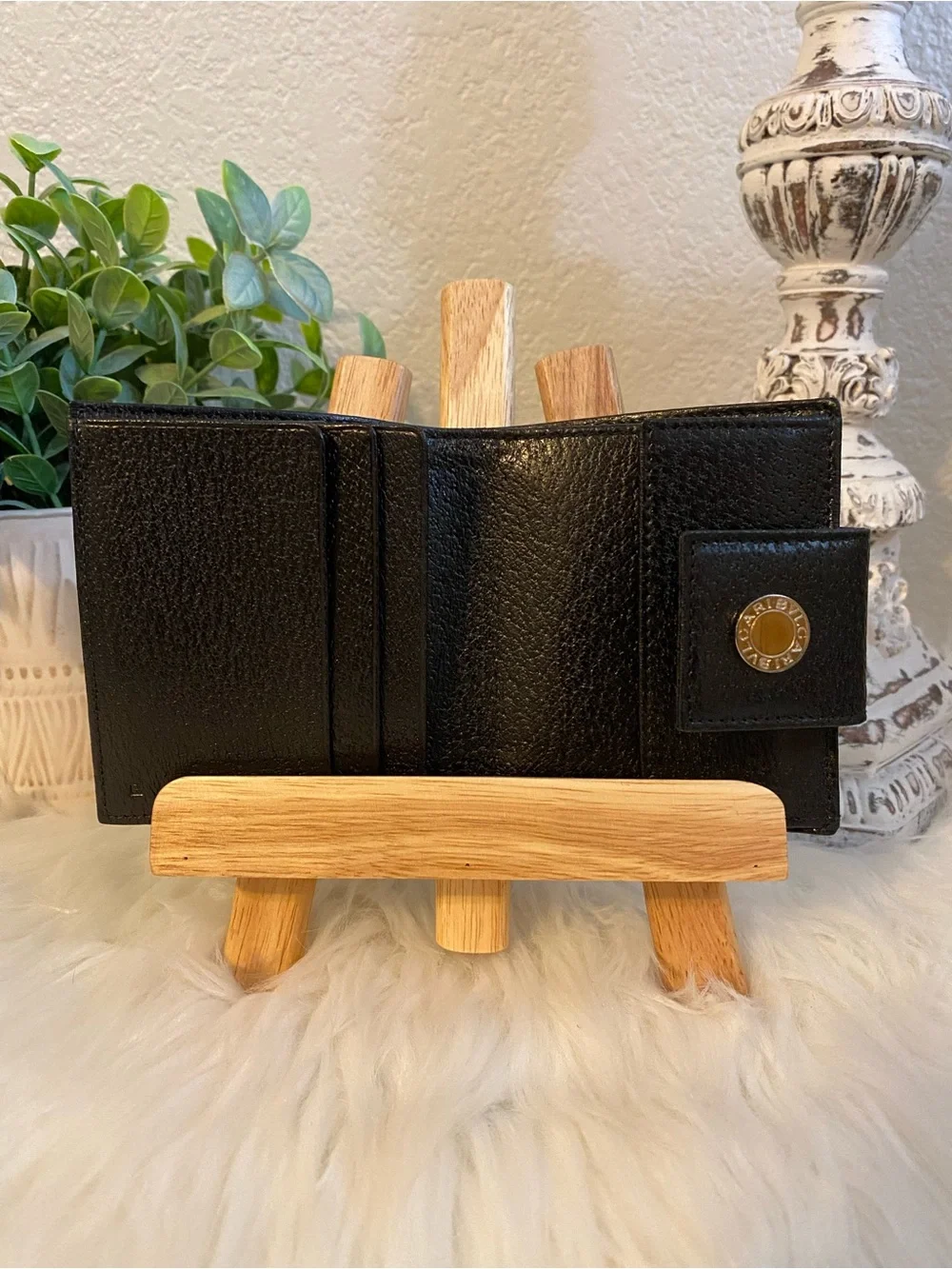 Bulgari Black Snap Card Holder